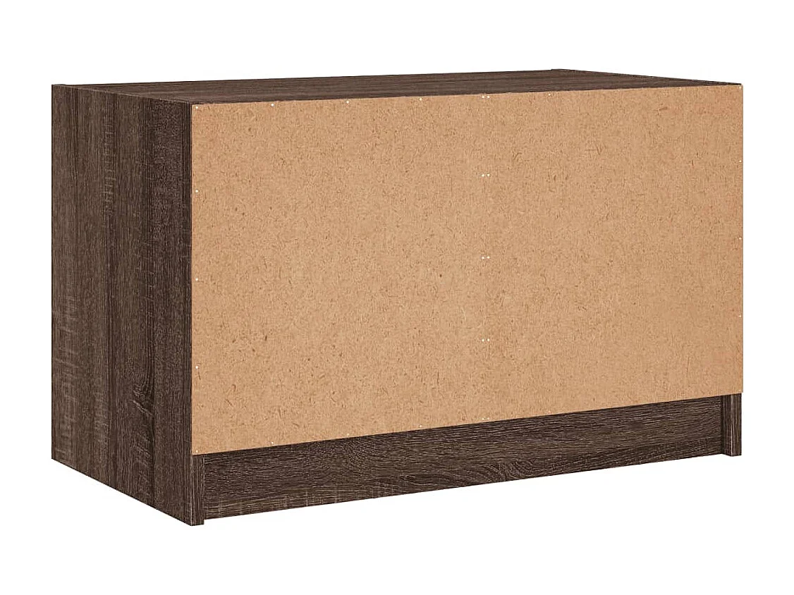 Herpen  Meuble TV avec portes en verre chêne marron 68x37x42 cm