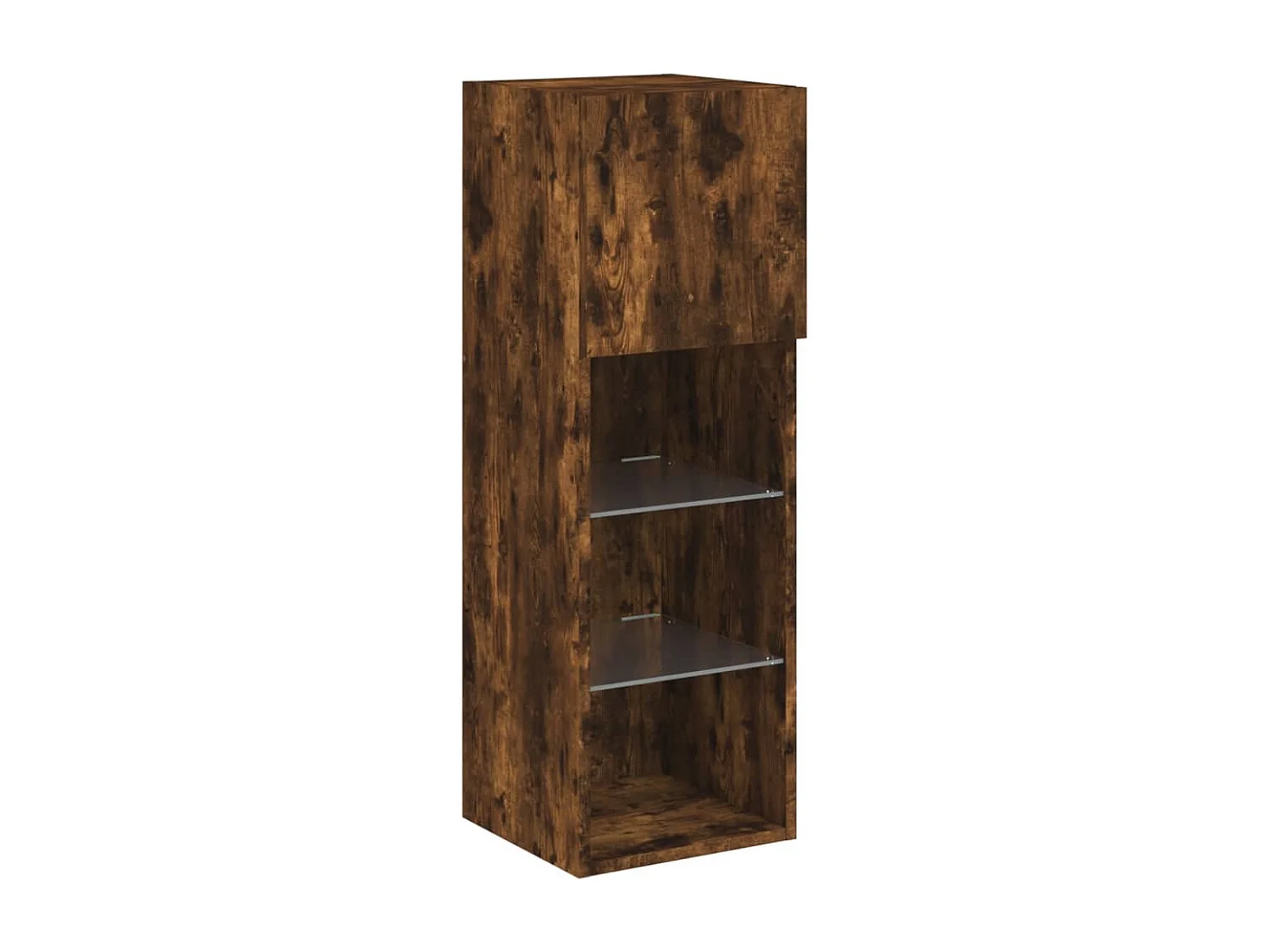 Almar  Meuble TV avec lumières LED chêne fumé 30,5x30x90 cm