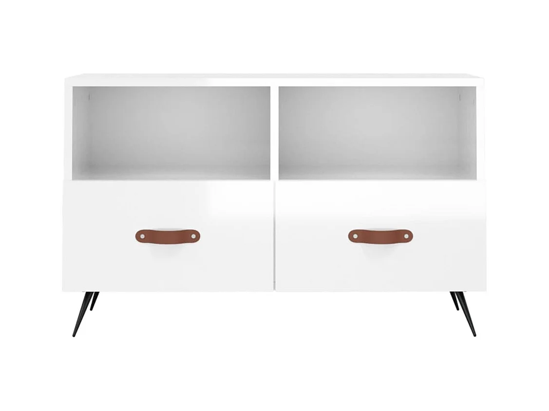 Lee  Meuble TV Blanc brillant 80x36x50 cm Bois d'ingénierie