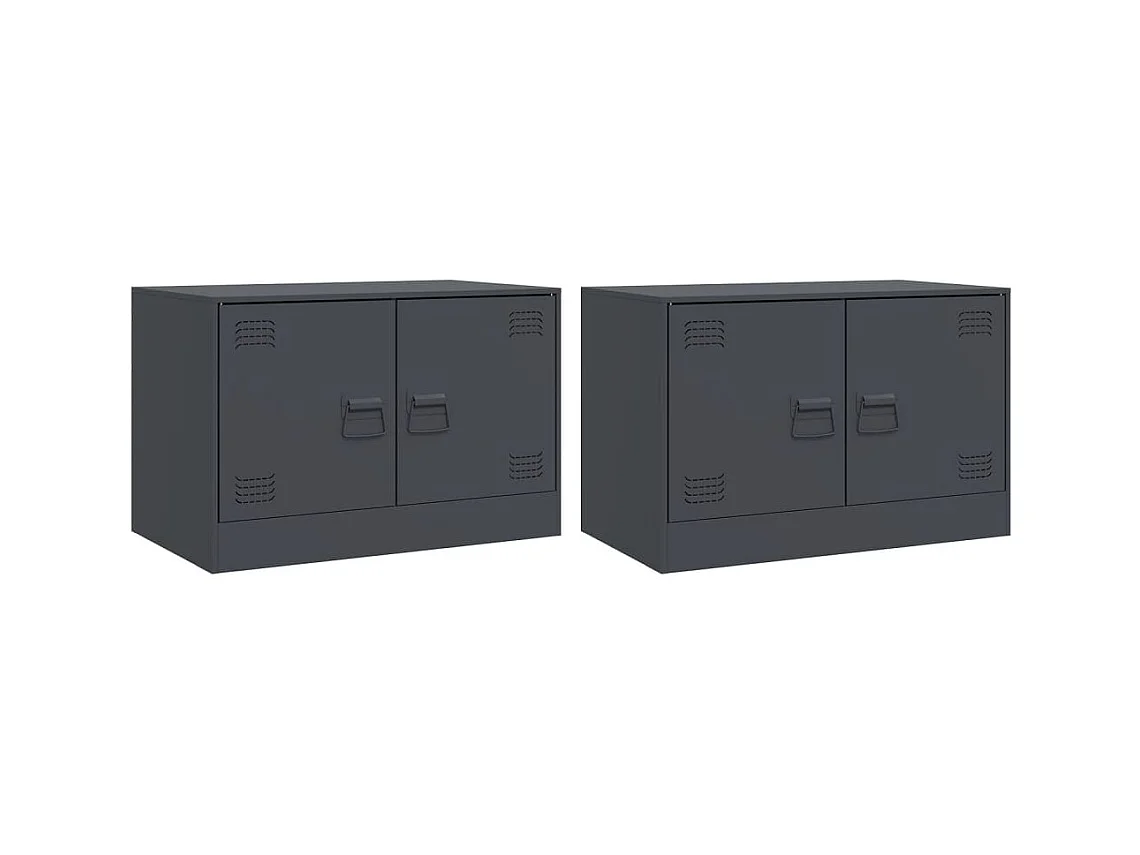 Castlerea  Meubles TV 2 pcs anthracite 67x39x44 cm acier