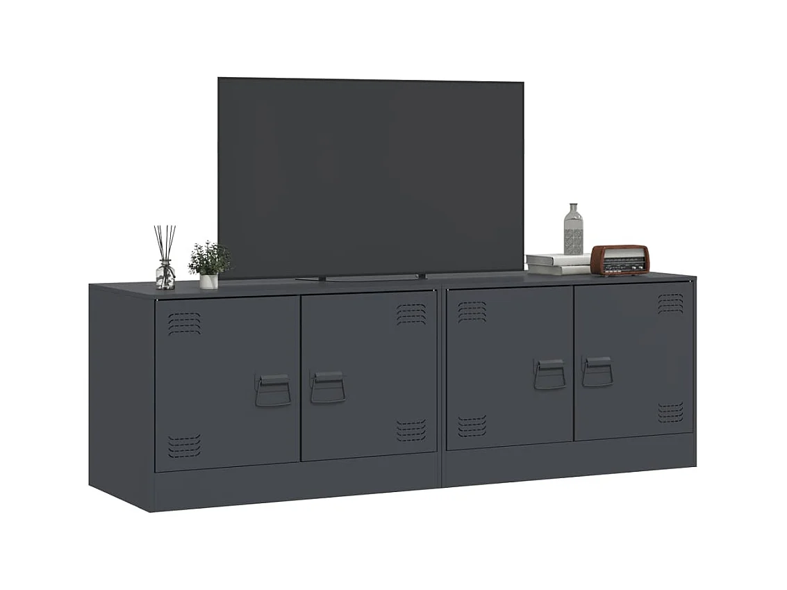 Castlerea  Meubles TV 2 pcs anthracite 67x39x44 cm acier
