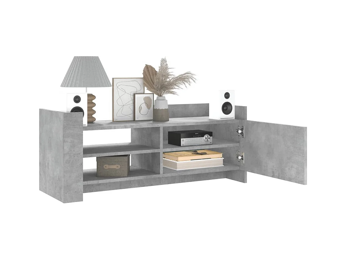 Nando  Meuble TV Gris béton 100x35x40 cm Bois d'ingénierie
