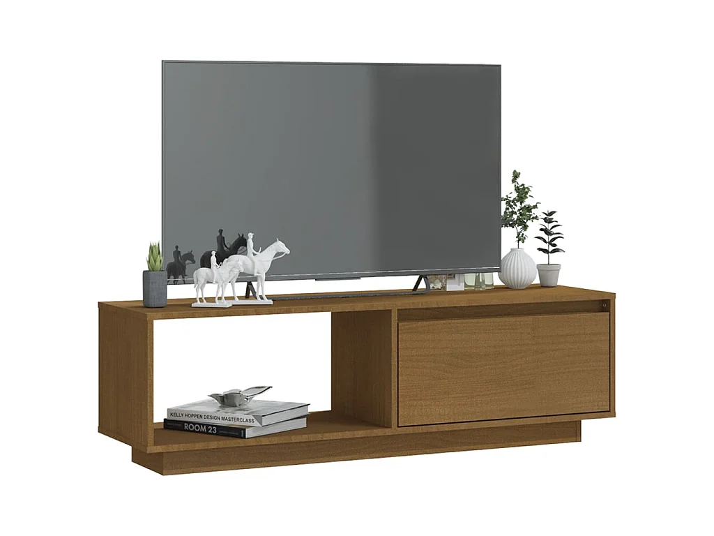 Ymarik  Tv-meubel 110x30x33,5 cm massief grenenhout honingbruin