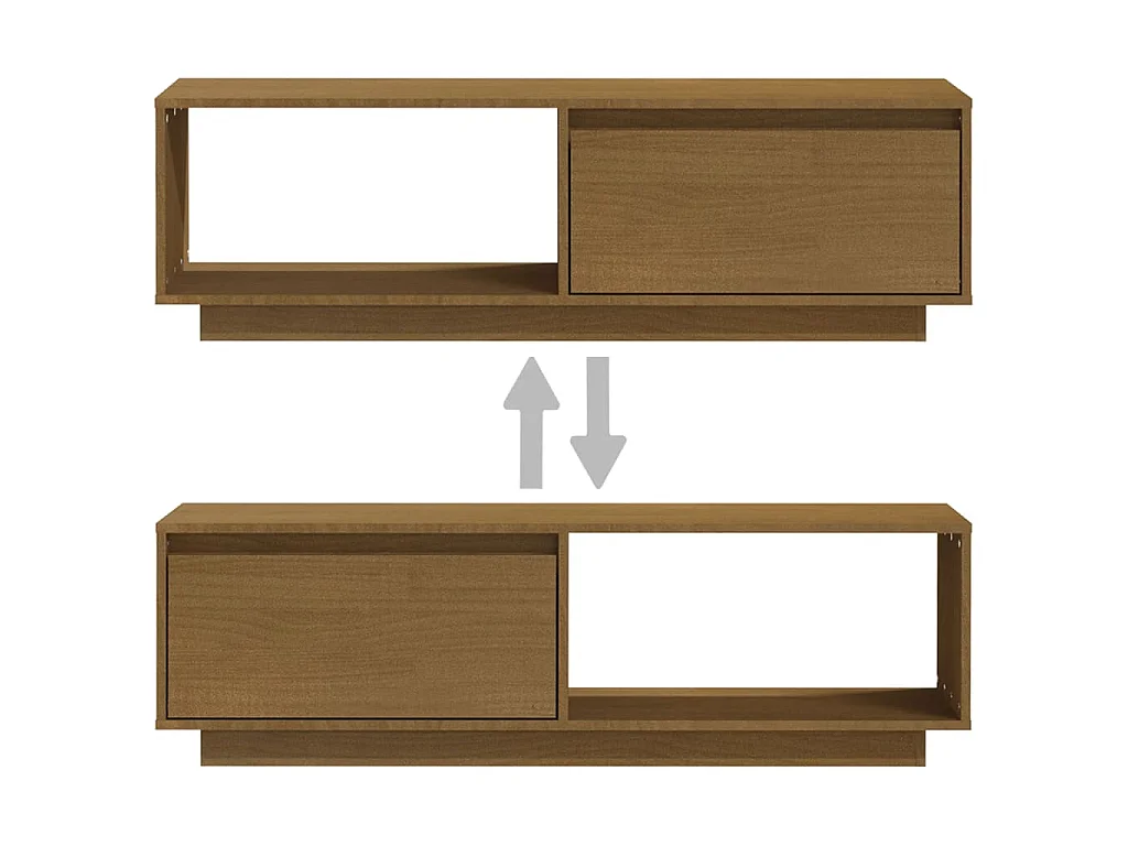 Ymarik  Tv-meubel 110x30x33,5 cm massief grenenhout honingbruin