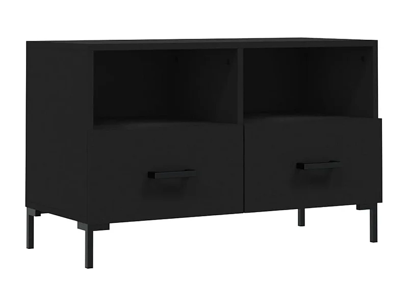 Hirlen  Meuble TV Noir 80x36x50 cm Bois d'ingénierie