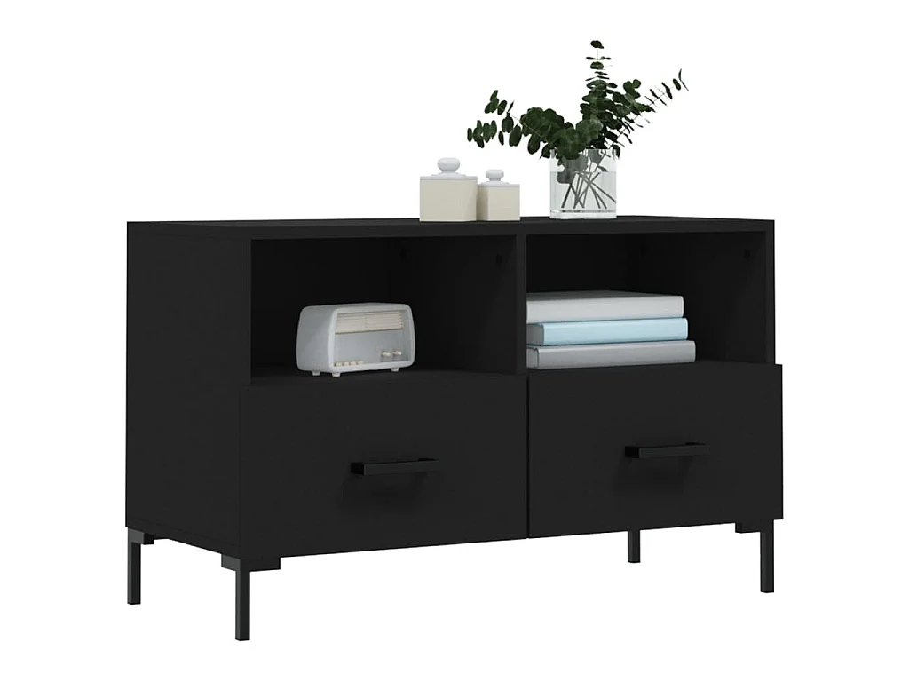 Hirlen  Tv-meubel 80x36x50 cm bewerkt hout zwart