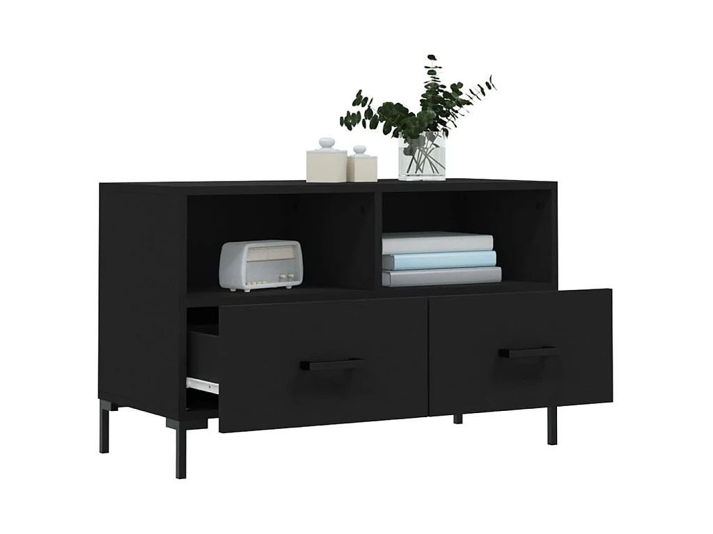 Hirlen  Tv-meubel 80x36x50 cm bewerkt hout zwart