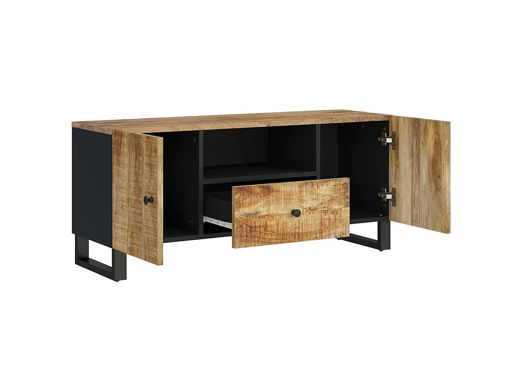 Invar  Mueble de TV madera mango y madera contrachapada 105x33,5x46 cm