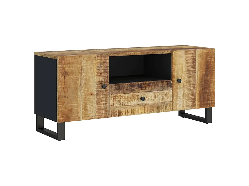 Invar  Mueble de TV madera mango y madera contrachapada 105x33,5x46 cm
