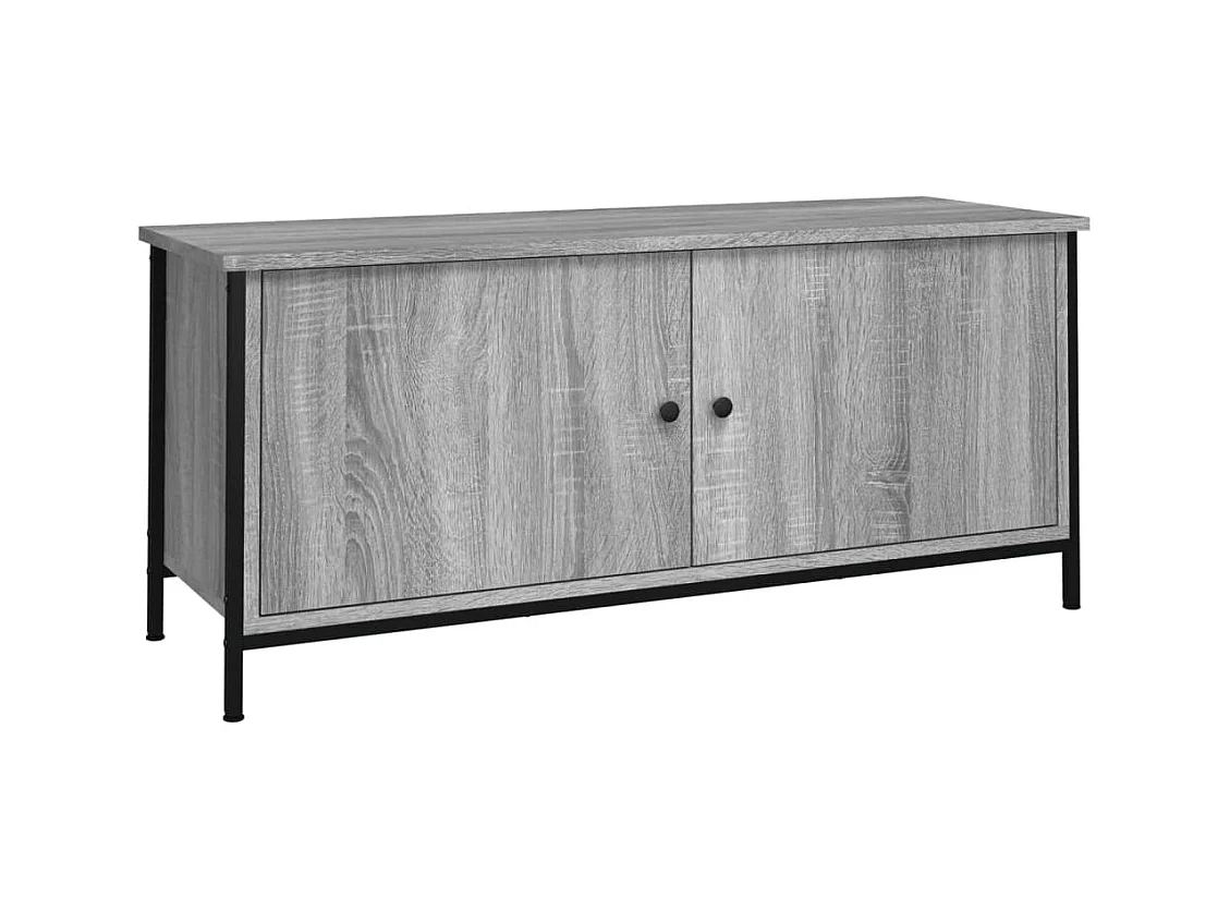 Ballyknockan  Meuble TV avec portes sonoma gris 102x35x45cm bois d'ingénierie