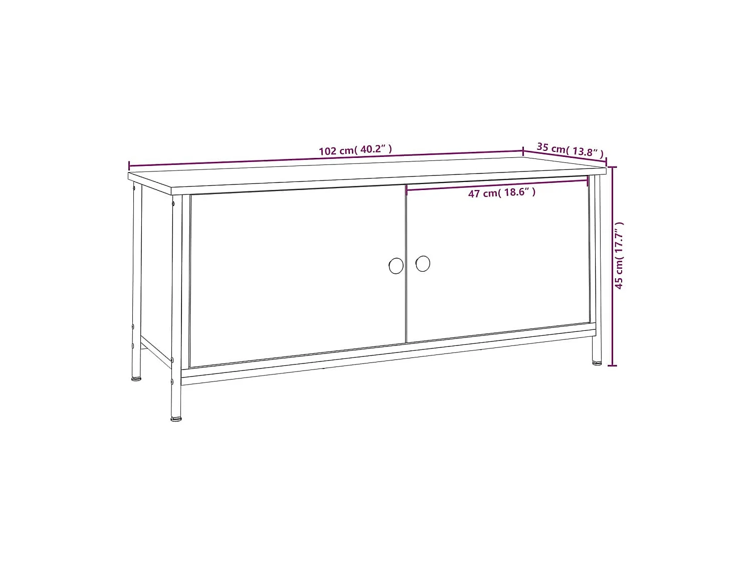 Ballyknockan  Mueble TV con puertas contrachapada gris Sonoma 102x35x45 cm
