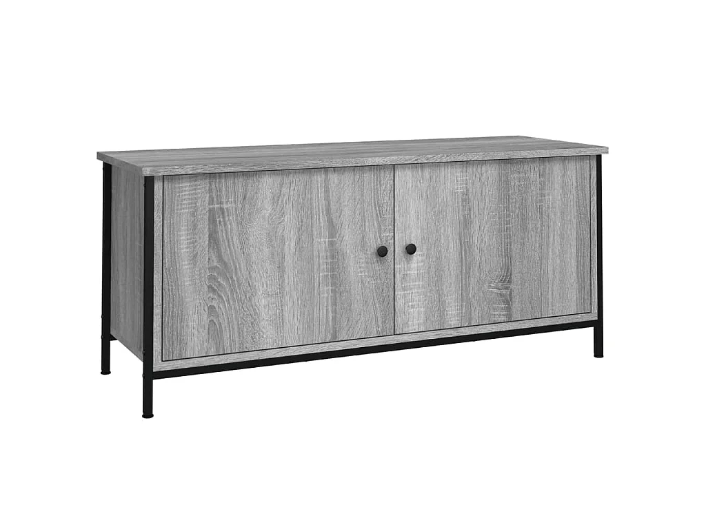 Ballyknockan  Meuble TV avec portes sonoma gris 102x35x45cm bois d'ingénierie