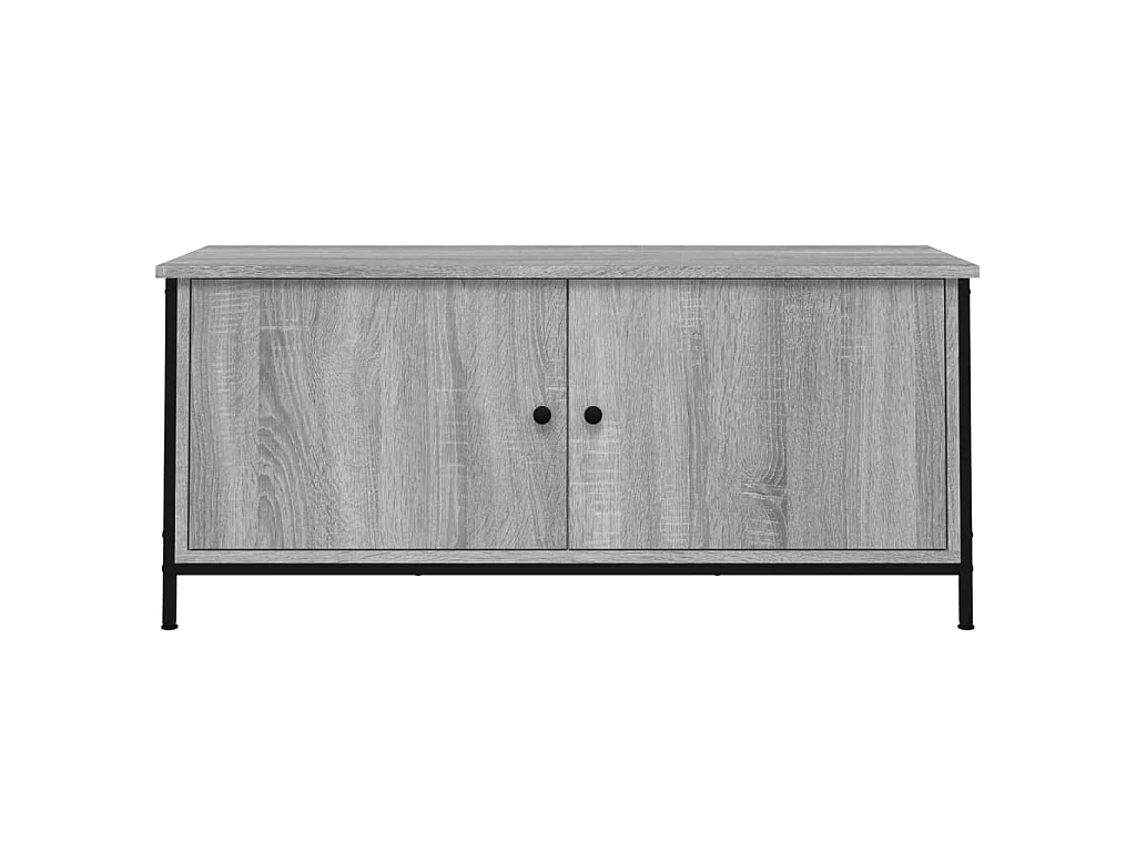 Ballyknockan  Meuble TV avec portes sonoma gris 102x35x45cm bois d'ingénierie