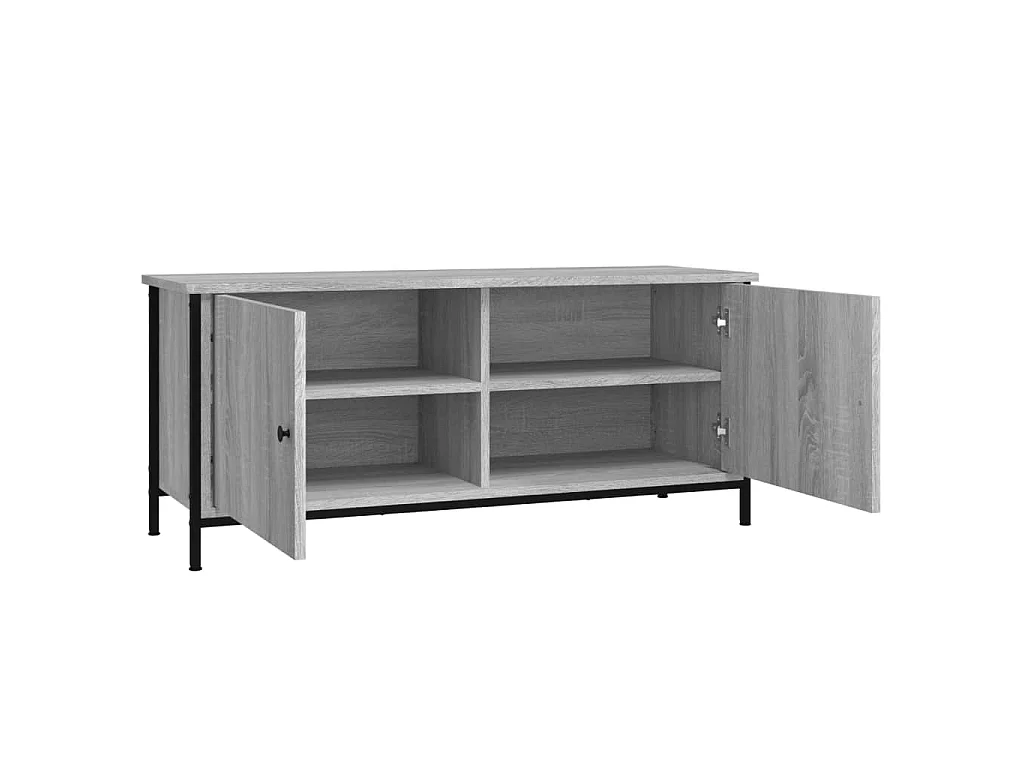 Ballyknockan  Meuble TV avec portes sonoma gris 102x35x45cm bois d'ingénierie