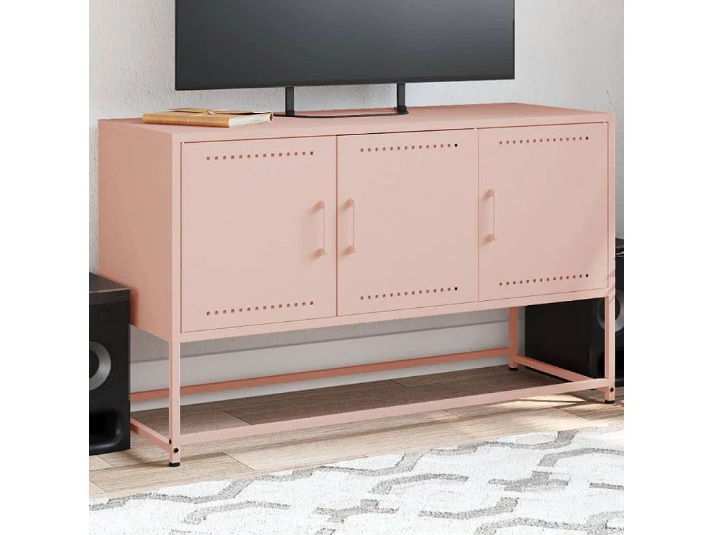 Vornar  Meuble TV rose 100,5x39x60,5 cm acier