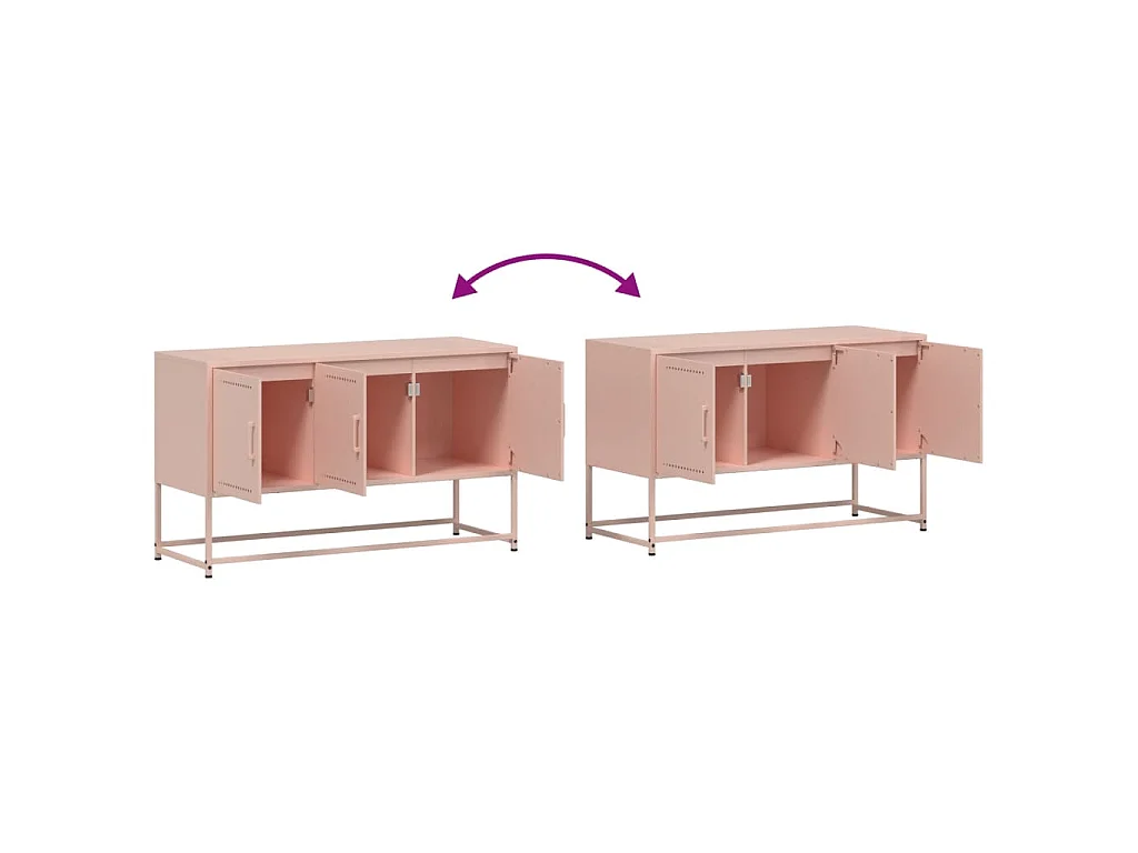 Vornar  Meuble TV rose 100,5x39x60,5 cm acier