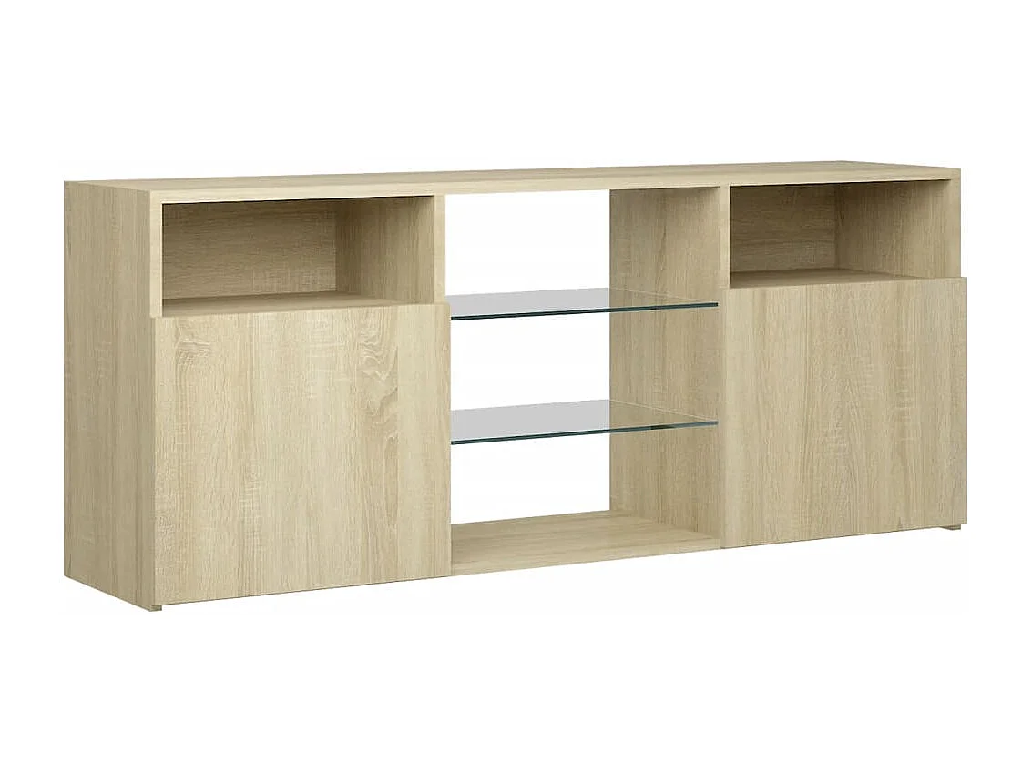 Webster City  Meuble TV avec lumières LED chêne sonoma 120x30x50 cm