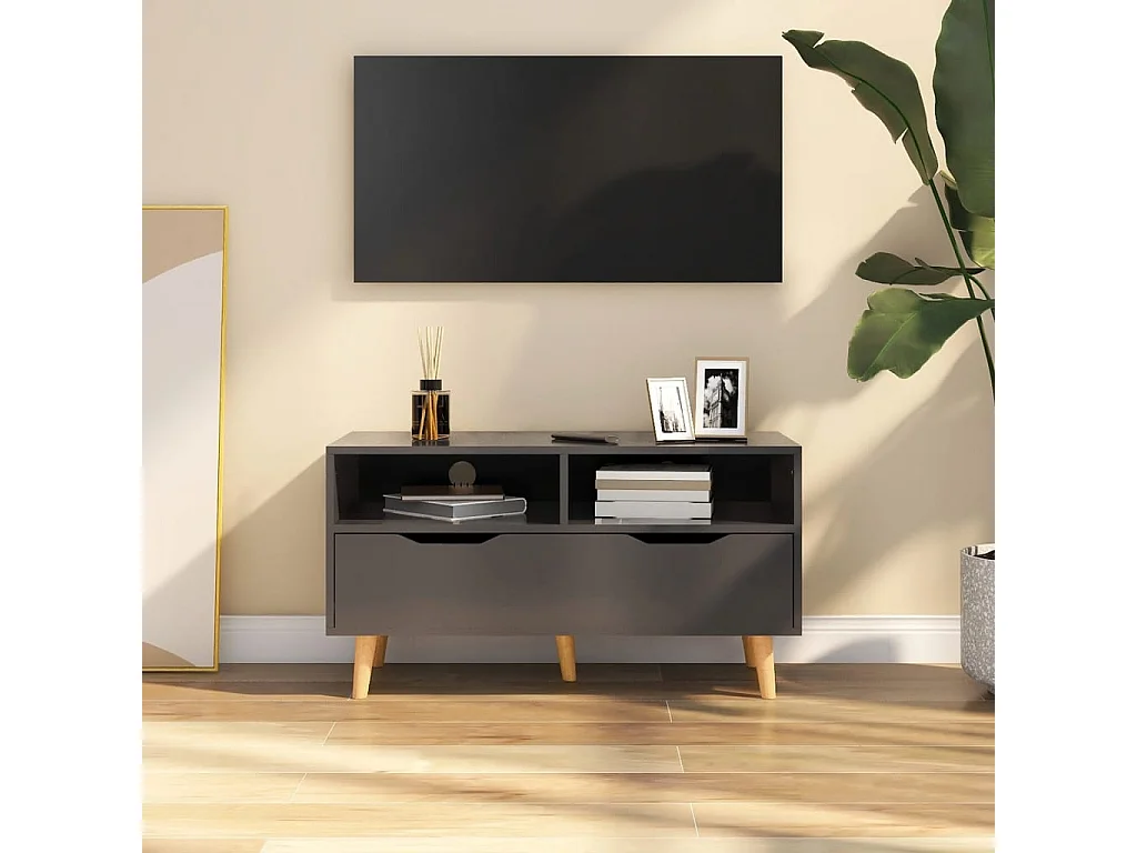 Homosassa  Meuble TV gris 90x40x48,5 cm bois d'ingénierie