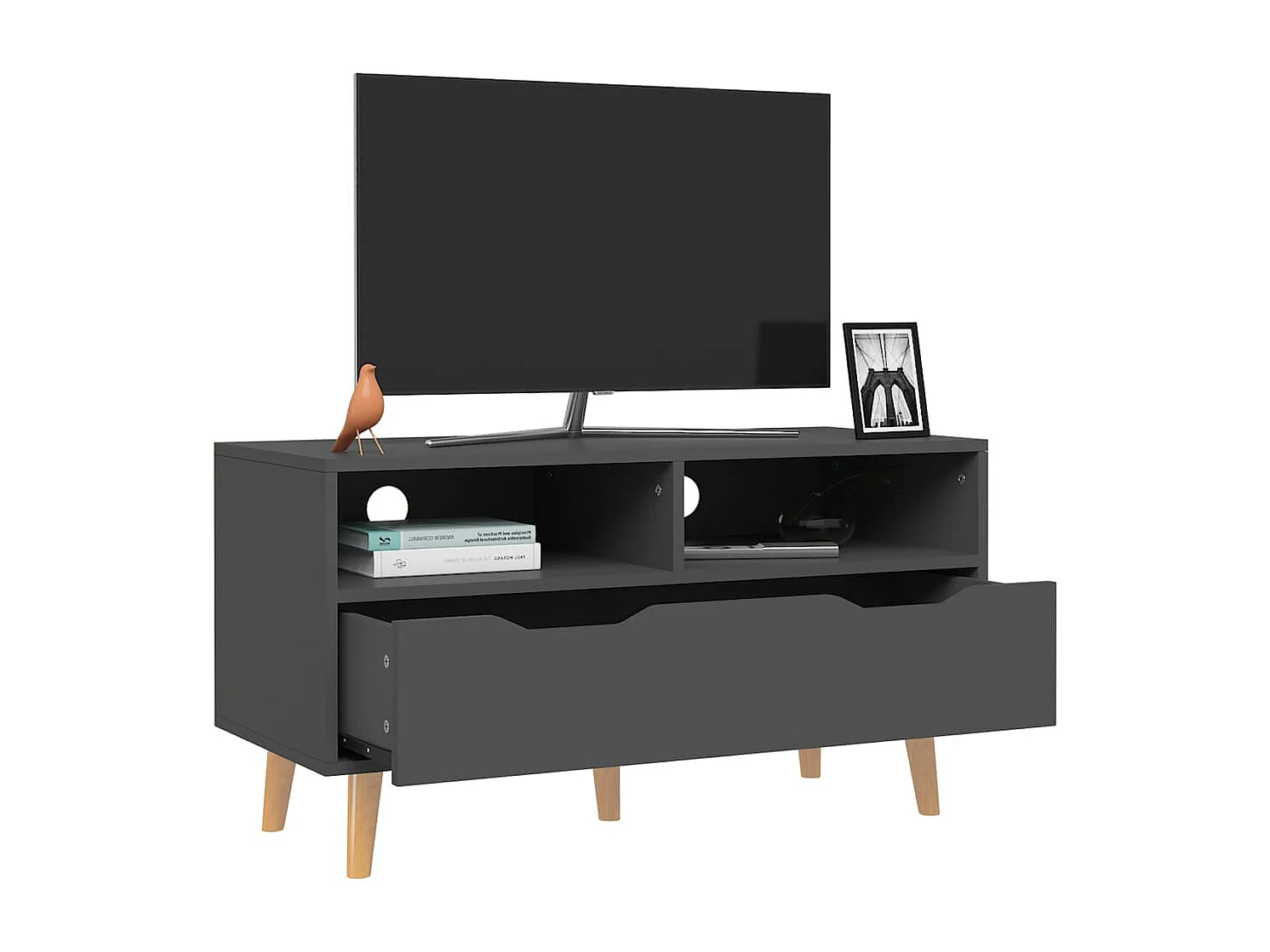 Homosassa  Meuble TV gris 90x40x48,5 cm bois d'ingénierie