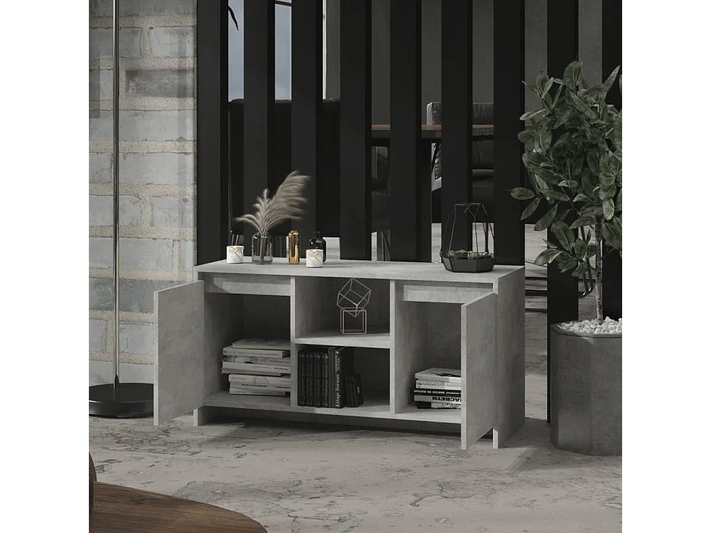 Atkinson  Meuble TV Gris béton 102x37,5x52,5 cm Bois d'ingénierie