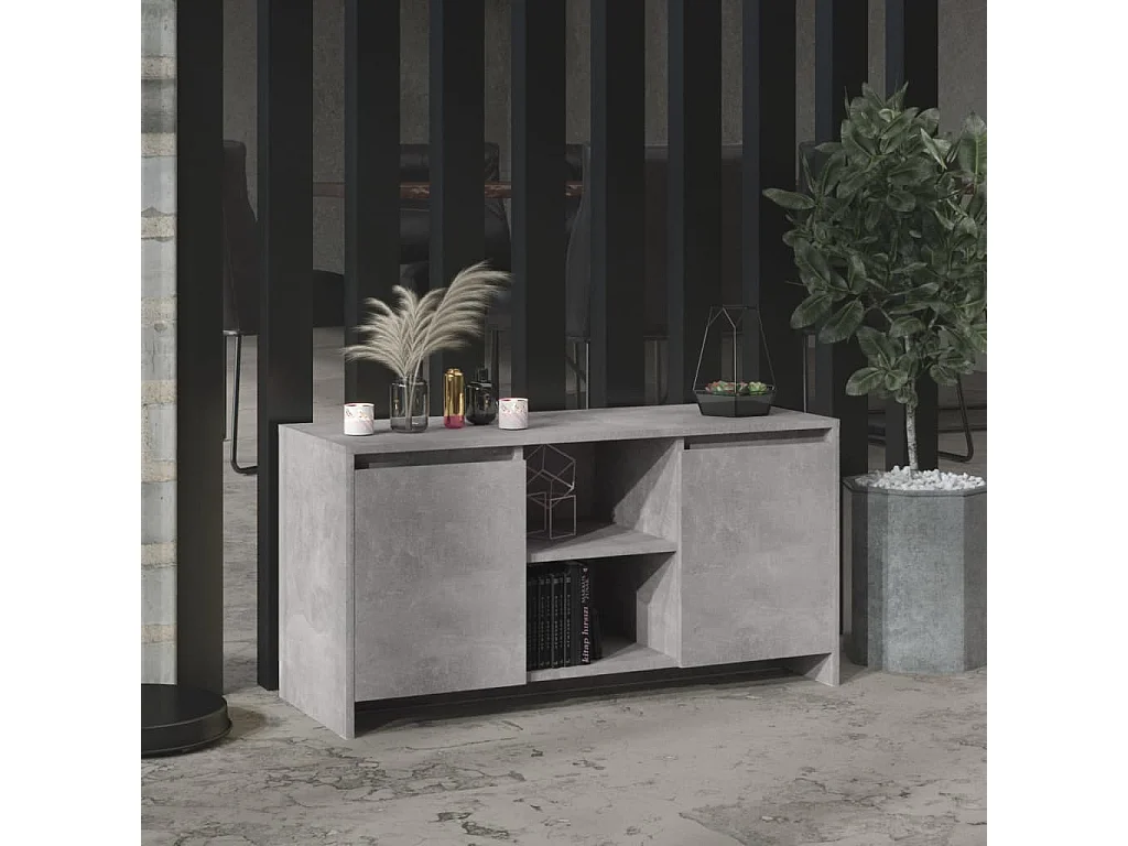 Atkinson  Mueble de TV madera contrachapada gris hormigón 102x37,5x52,5cm