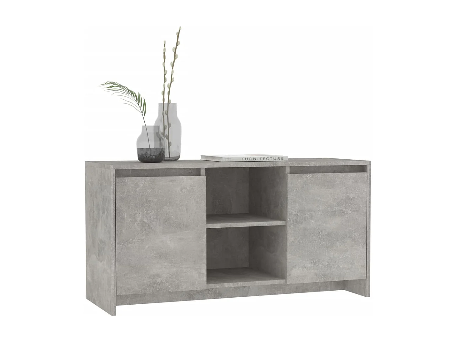 Atkinson  Mueble de TV madera contrachapada gris hormigón 102x37,5x52,5cm