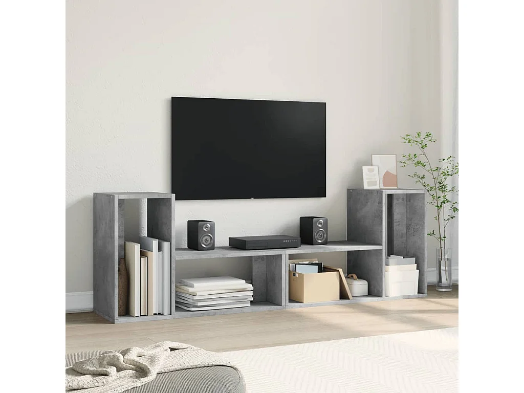 Dunmore  Meubles TV 2 pcs gris béton 75x30x50 cm bois d'ingénierie