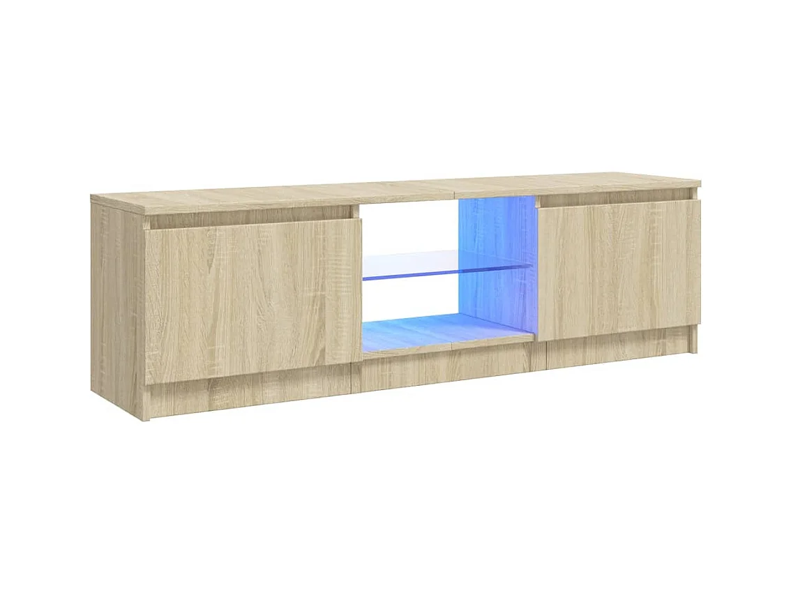 Vasil  Meuble TV avec lumières LED chêne sonoma 120x30x36 cm
