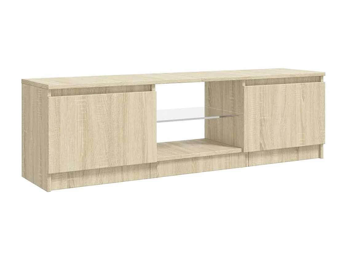 Vasil  Meuble TV avec lumières LED chêne sonoma 120x30x36 cm