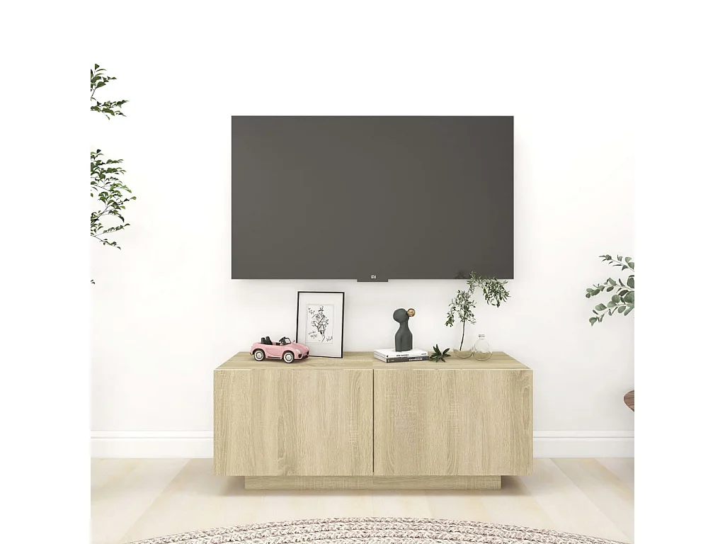 Westwego  Meuble TV Chêne sonoma 100x35x40 cm Bois d'ingénierie