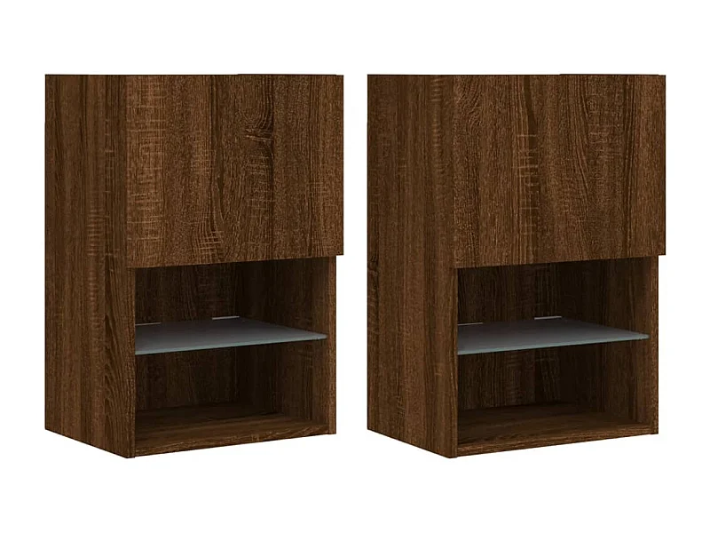 Almar  Meubles TV avec lumières LED 2 pcs chêne marron 40,5x30x60 cm