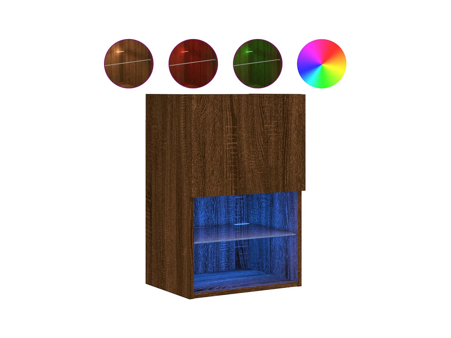 Almar  Meubles TV avec lumières LED 2 pcs chêne marron 40,5x30x60 cm