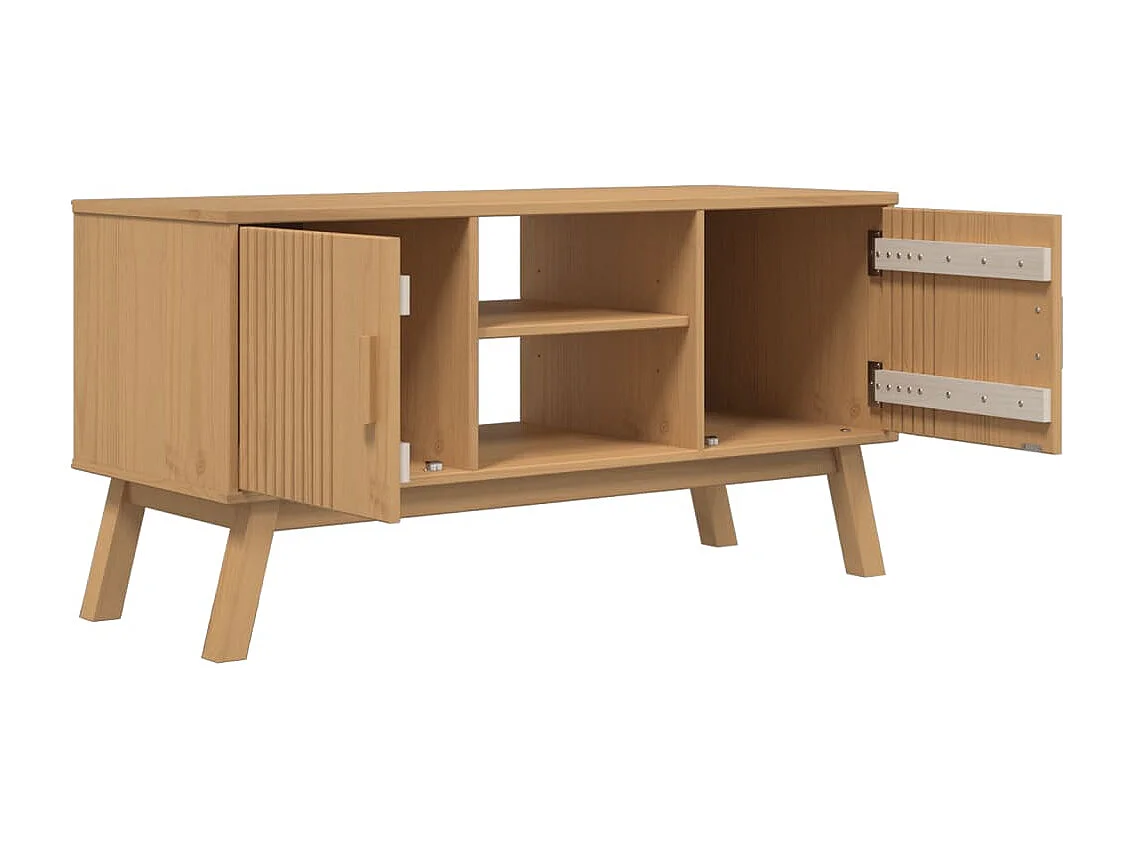 Mykarl  Meuble TV OLDEN marron 114x43x57 cm bois de pin massif