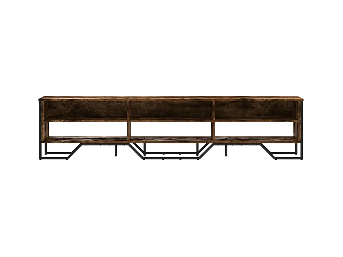 Zylar  Meuble TV chêne fumé 180x34x41 cm bois d'ingénierie