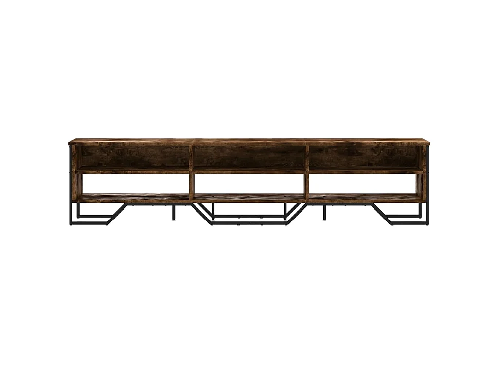 Zylar  Meuble TV chêne fumé 180x34x41 cm bois d'ingénierie