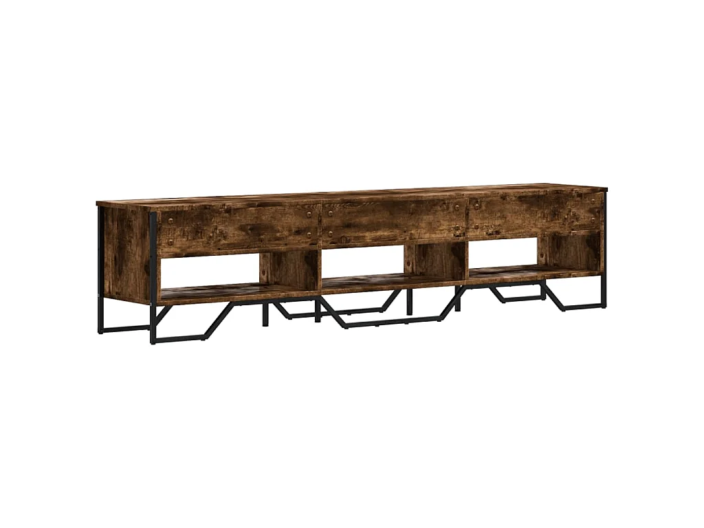 Zylar  Meuble TV chêne fumé 180x34x41 cm bois d'ingénierie