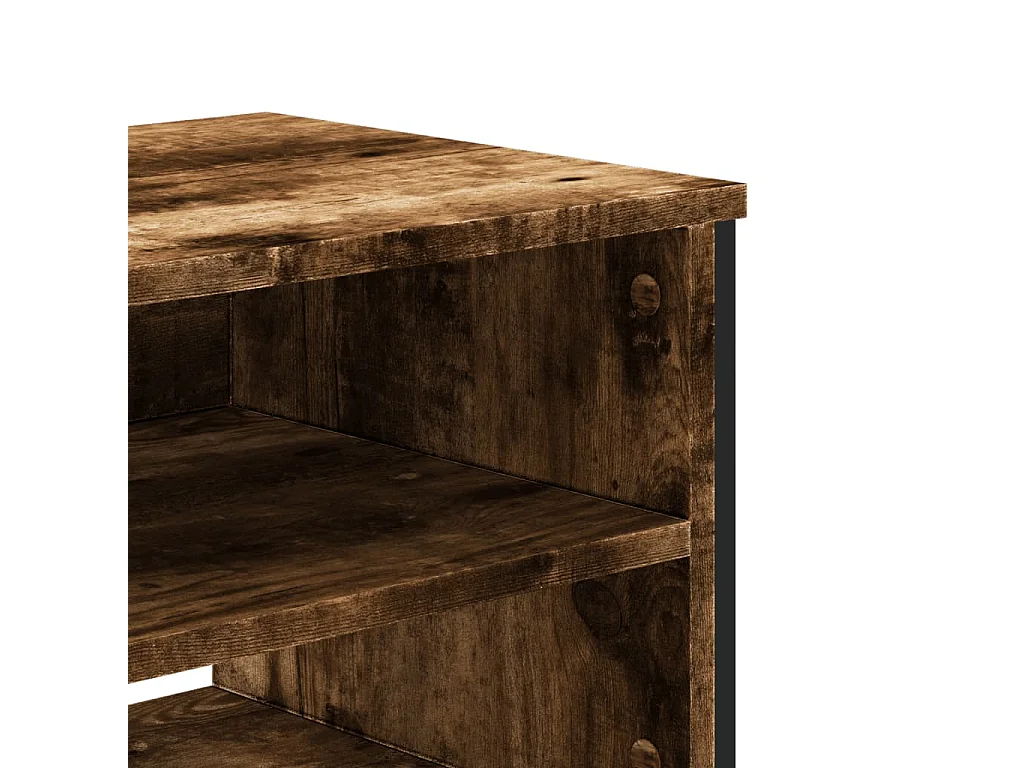 Zylar  Meuble TV chêne fumé 180x34x41 cm bois d'ingénierie