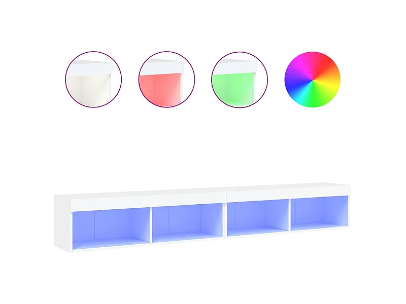 Mano  Meubles TV avec lumières LED 2 pcs blanc 100x30x30 cm