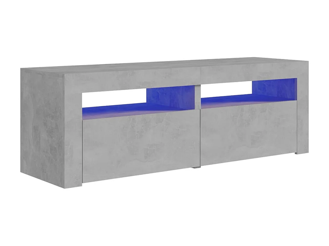Denril  Meuble TV avec lumières LED gris béton 120x35x40 cm