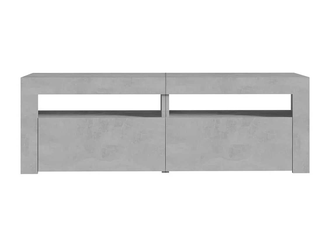 Denril  Meuble TV avec lumières LED gris béton 120x35x40 cm