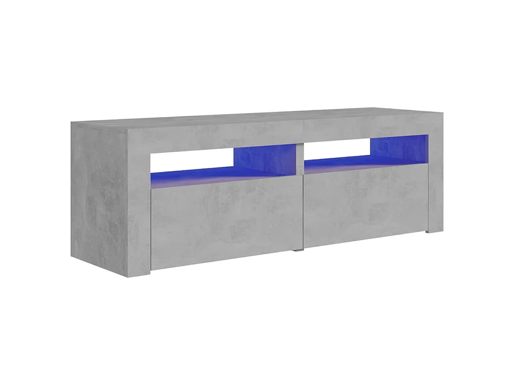 Denril  Meuble TV avec lumières LED gris béton 120x35x40 cm
