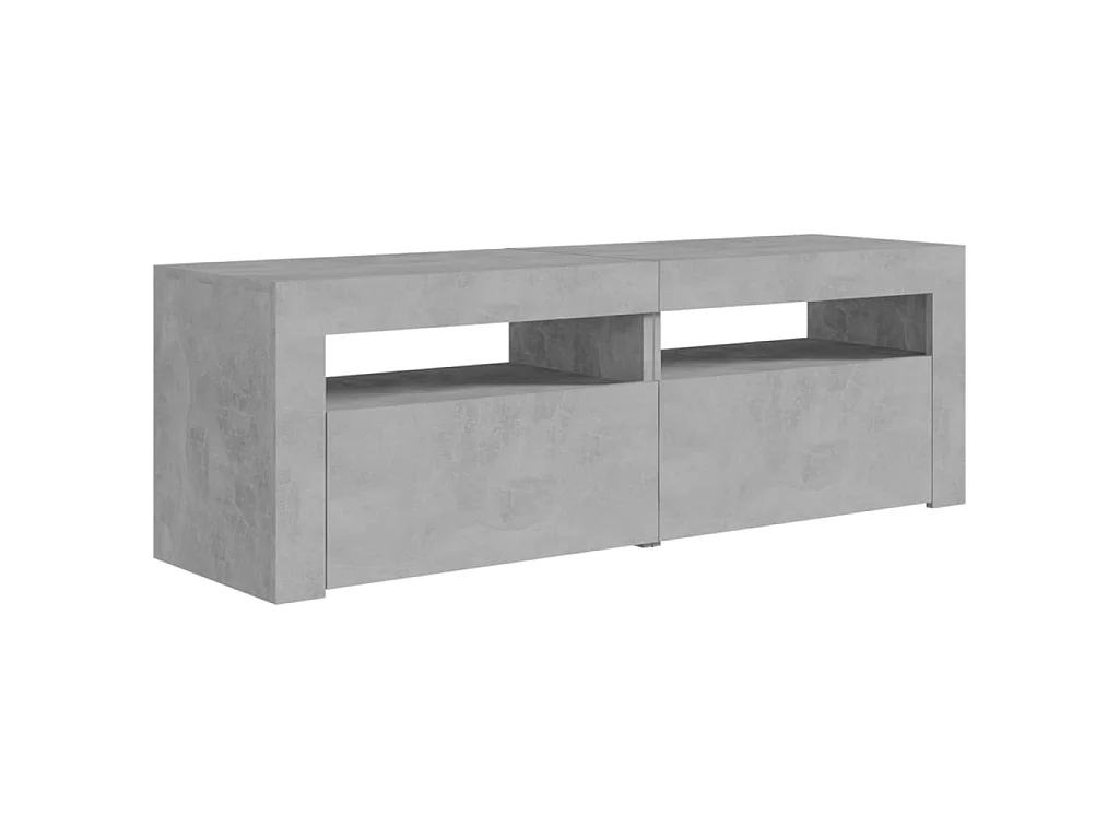 Denril  Meuble TV avec lumières LED gris béton 120x35x40 cm