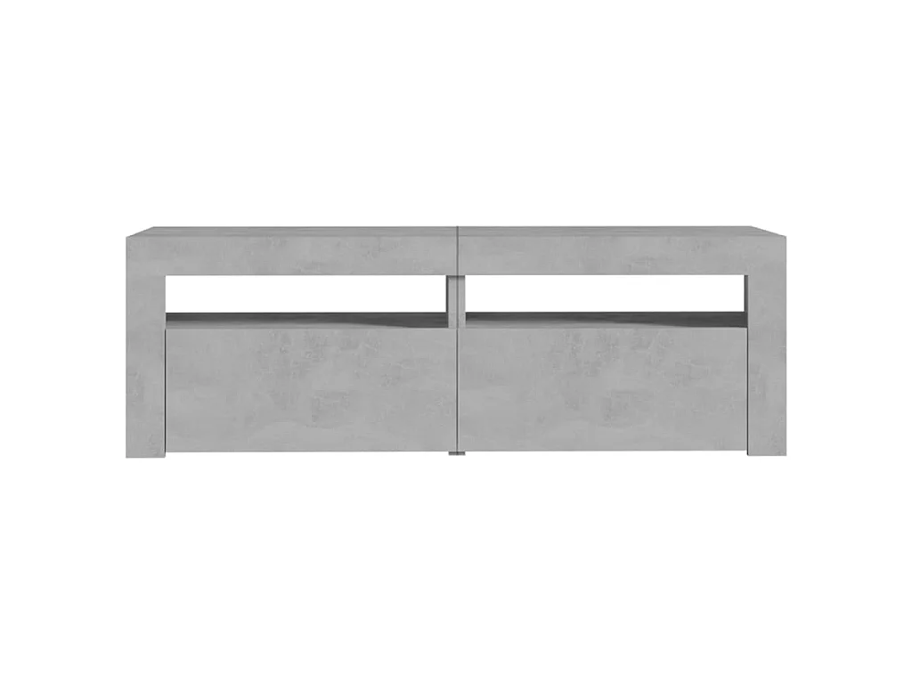Denril  Meuble TV avec lumières LED gris béton 120x35x40 cm