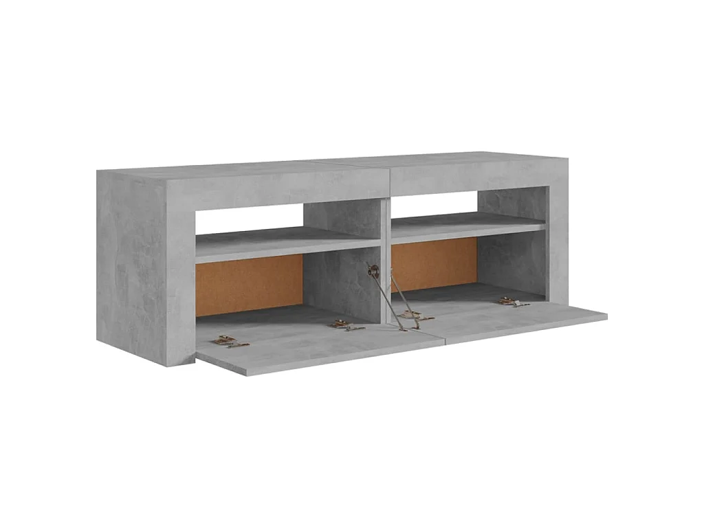 Denril  Meuble TV avec lumières LED gris béton 120x35x40 cm