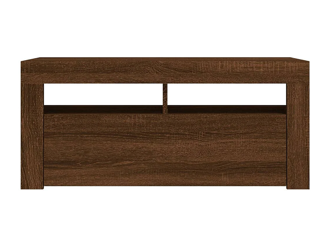 Kristineberg  Meuble TV avec lumières LED Chêne marron 90x35x40 cm
