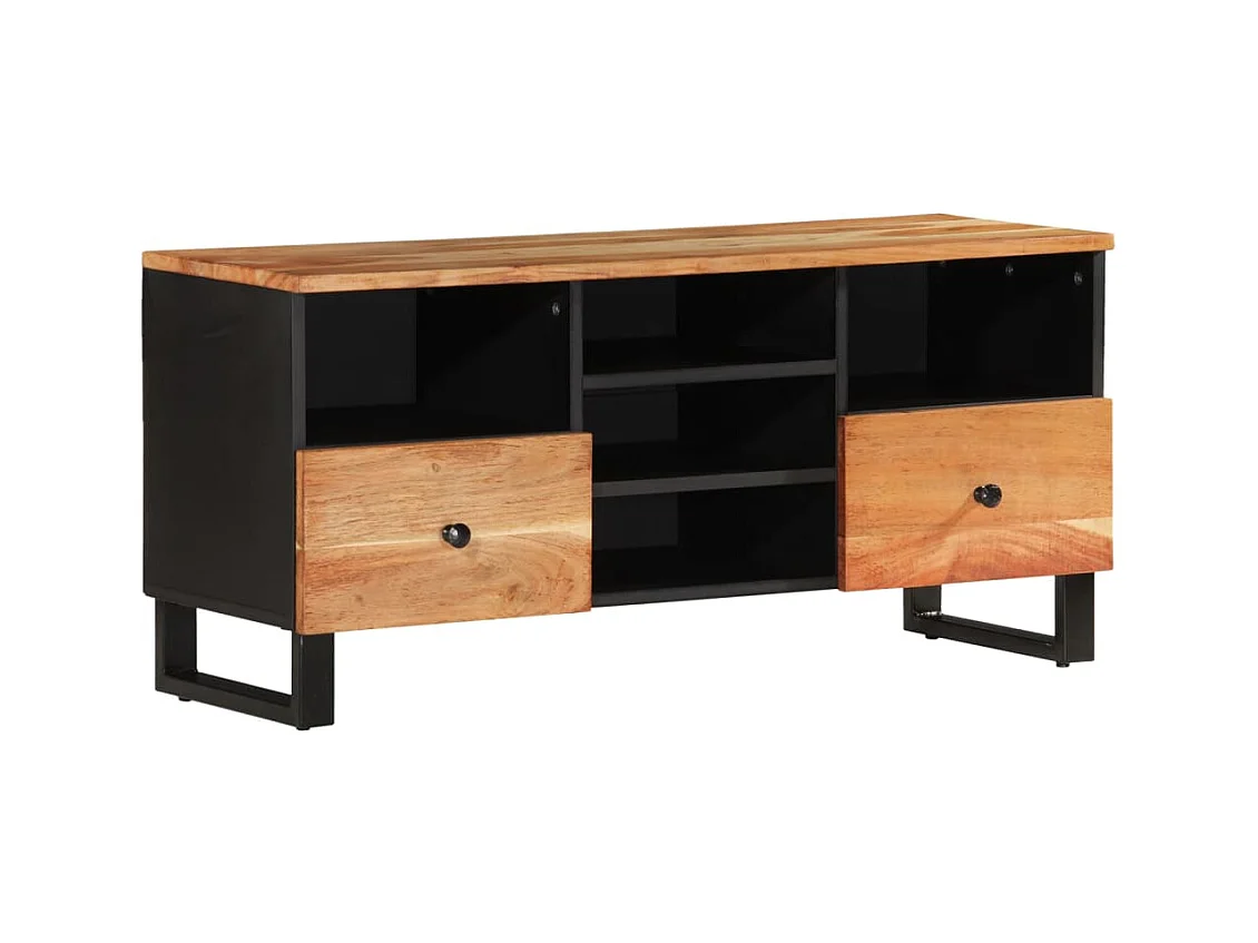 Bellport  Meuble TV 100x33x46 cm bois d'acacia solide et d'ingénierie