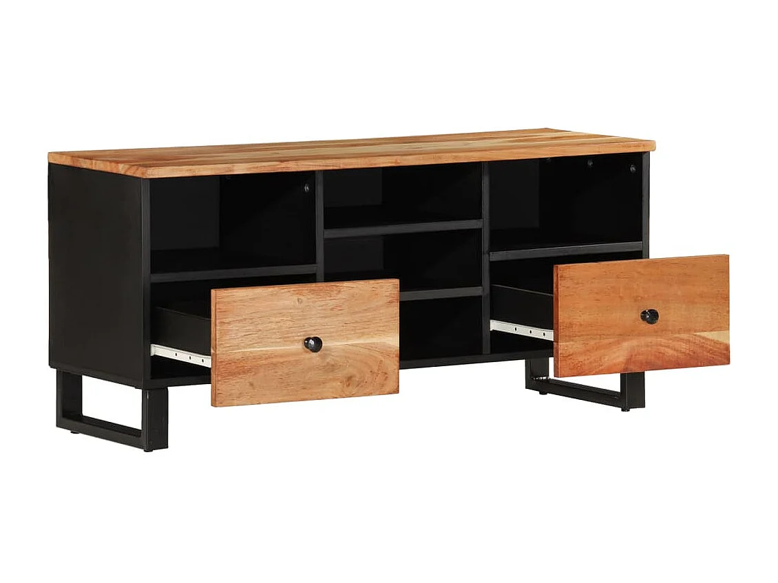 Bellport  Meuble TV 100x33x46 cm bois d'acacia solide et d'ingénierie