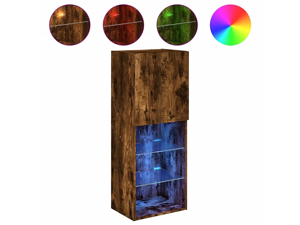 Almar  Tv-meubel LED-verlichting 40,5x30x102 cm gerookt eikenkleurig