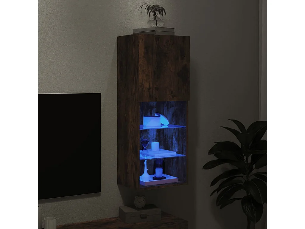 Almar  Tv-meubel LED-verlichting 40,5x30x102 cm gerookt eikenkleurig