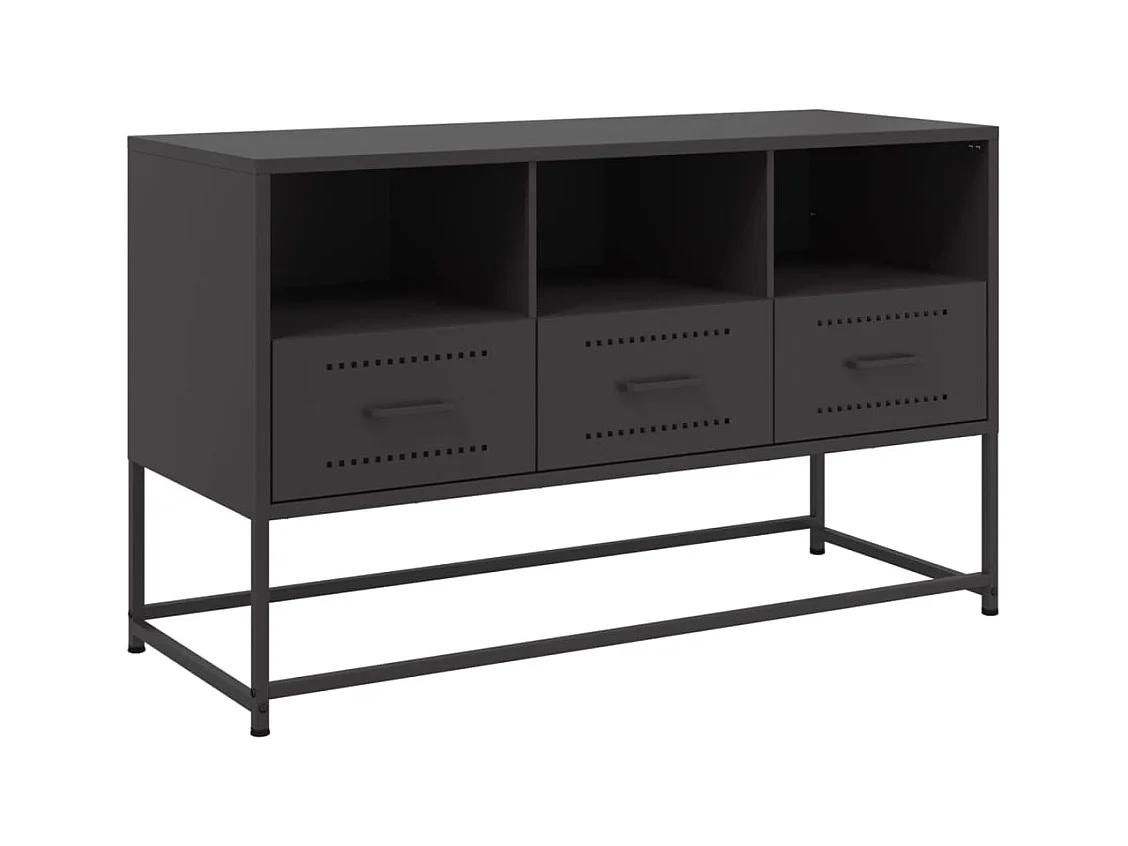 Lysri  Meuble TV noir 100,5x39x60,5 cm acier